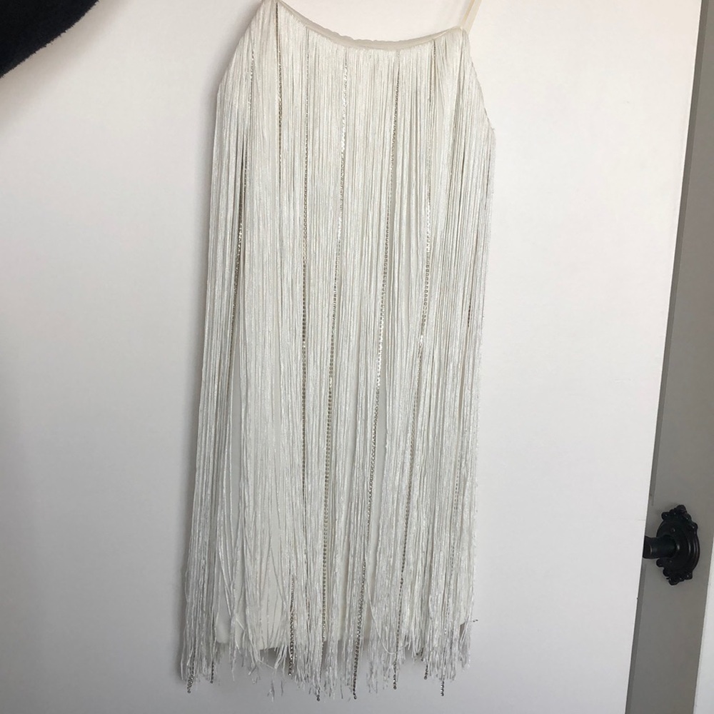 Flapper white with silver rhinestones dress